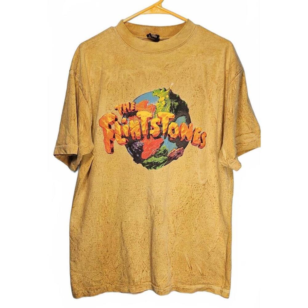 The Flintstones Factory‎ Artwear 90's Vintage Movie Tee Unisex Yellow Large